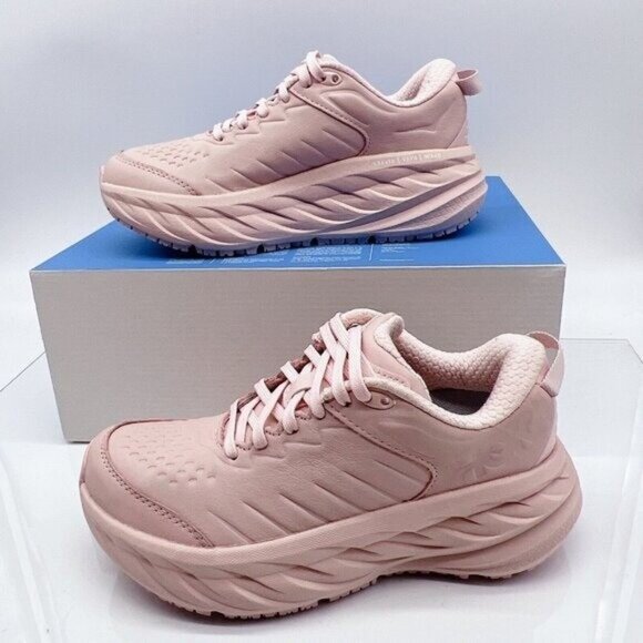 Hoka One One Bondi SR Running Shoes Peach Whip Pink Leather Womens US 10 - Picture 3 of 12